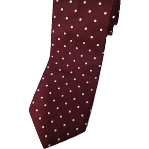 Vintage Prince Igor Tie by Burma Necktie Burgandy Polkadot (3.75" W, 54" L)